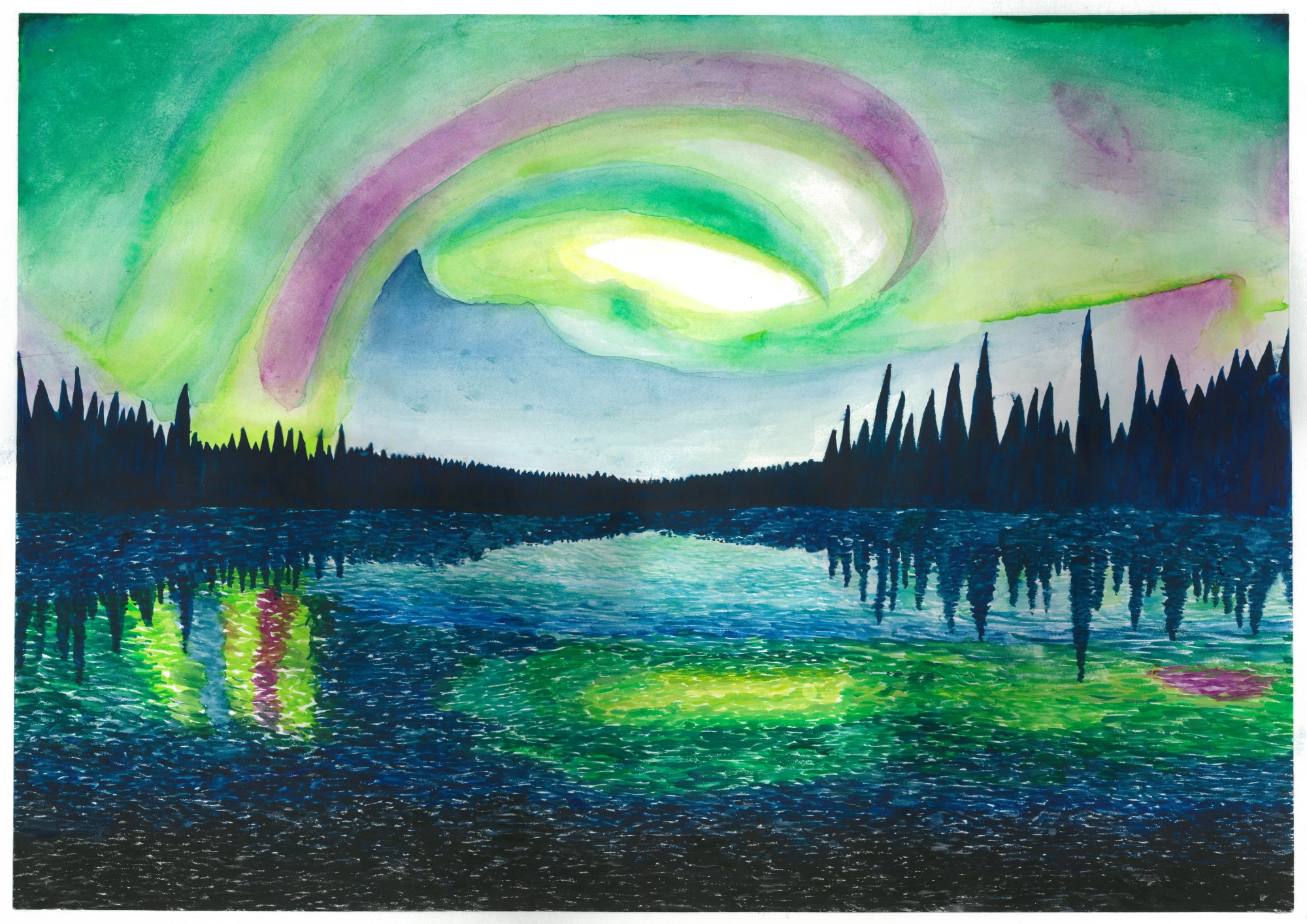 student artwork - Yellowknife's Aurora