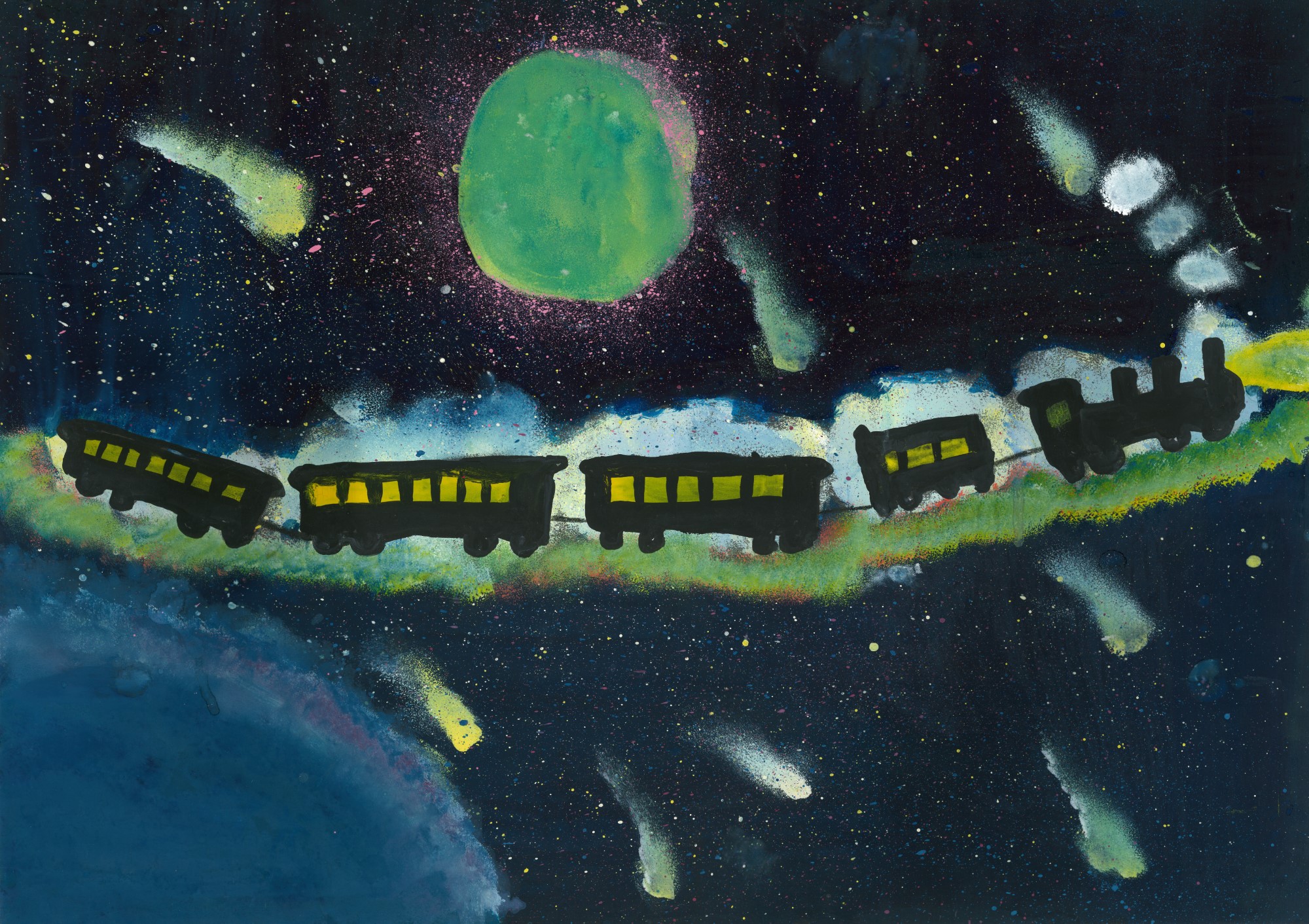 student artwork - Train in space