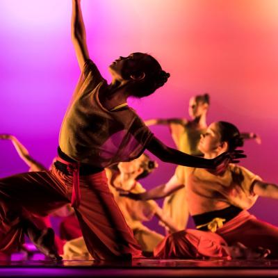 Students of the NSW Public Schools Primary Ensemble 2 performing 'Hana' at the 2019 State Dance Festival